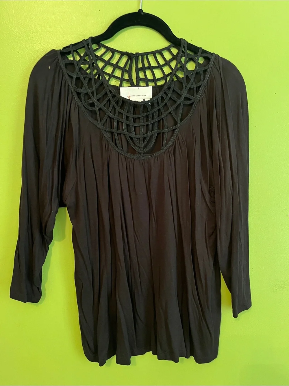 NWOT Anthropologie Graciela Top Black